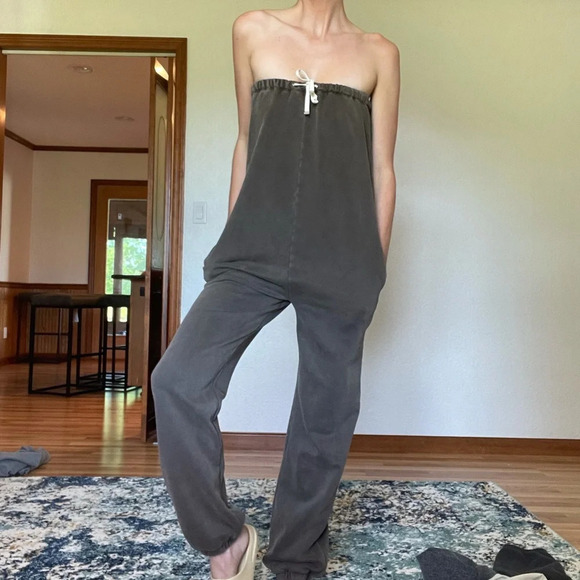 Strapless Sweatpants Jumpsuit onesie oversized sold at free people - Picture 15 of 15